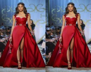 Rote Abendkleider von Elie Saab, A-Linie, seitlich geschlitztes Ballkleid, formelle Partykleider, Kleid für besondere Anlässe 4963797