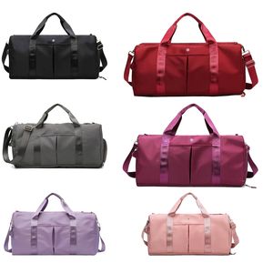 Alta capacidade esportes ao ar livre Duffel designer saco lululemens mulheres lu tote crossbody nylon sacos de bagagem de ombro mens bolsa de luxo embreagem tronco sacos noturnos