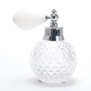 2024 100ml Empty Perfume Glass Bottle Vintage Crystal Atomizer Spray Women Cosmetics Dispenser Car Air Freshener Travel Accessories for