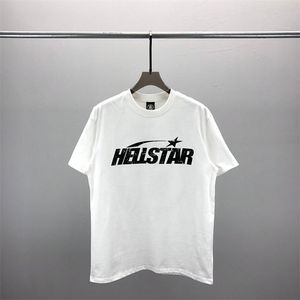 Moda Hellstar Gömlek Erkek Rappe Top High American Tide Marka Eğlenceli Komik Çizgi Çizgi Mektup Baskı Tüm Yuvarlak Yakalı Kısa Kişeli Tişört Tee Tide A20