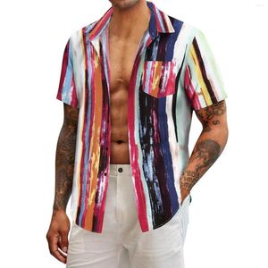 Herrens avslappnade skjortor Summer Beach Digital tryckt skjorta Western Cowboy Men x Short