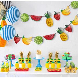 Party Decoration 2 Pcs Streamer Decorations Summer The For Fruit Banner Fruits Theme Streamers