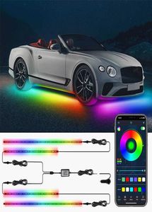 12Vカーライトフレキシブルストリップ防水水分lid light lights電話アプリコントロールカーLEDネオンライト装飾雰囲気ランプ8273315