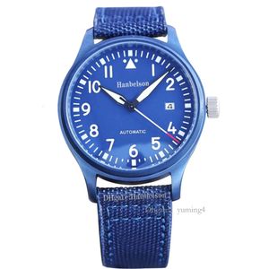 Titta på Mens Blue 2813 Automatisk mekanisk 40mm rostfritt stål Nylon 8215 Japan armbandsur