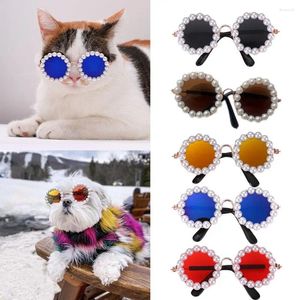 Hundebekleidung 1Pair Katze Sonnenbrille Perle Glaessen Haustiergläser Fashion Pos Requisiten Accessoires Schöne Augenkleidung Vorräte