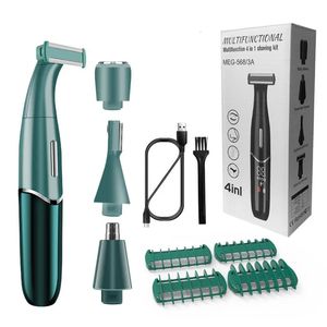 4 in 1 Aree intime Rasoio per taglio di capelli Donna Linea bikini Rasoio sensibile Palline Uova Peli pubici Rasatura Trimmer Viso Barba Clipper 240315