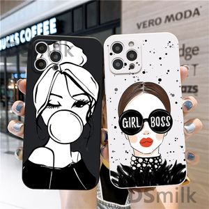 European and American women Phone Case for iPhone 15 14 13 Pro 12 11 Pro Xs X XR Max 8 7 SE Strong Silicone Cases Soft Back Cover