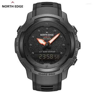 Wristwatches NORTH EDGE MARS Pro Men's Sports Digital Watch Military Army Carbon Fiber Case Watches Altimeter Barometer Compass Waterproo