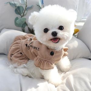 Dog Apparel Pet Skirt Leashable Cat Clothes Puppy Pretty Dress Maltese Breathable Pullover Female XS-XL