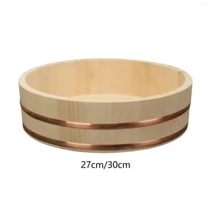 Bowls Wooden Sushi Rice Bowl Round Mixing Tub For Home Cooking Pot