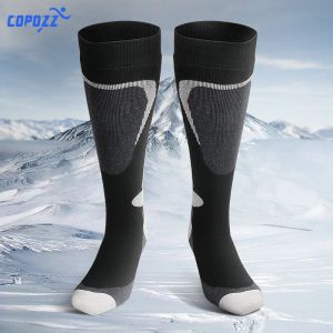 靴下Copozz Brand Ski Socks冬のスノーボードスポーツソックス男性女性太い暖かいサイクリングソックス吸収高弾性靴下