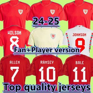 2024 Wales Soccer Jerseys James Bale 24 25 Welsh World National Team Cup Football Shirts Johnson N.Williams Rodon T.Roberts Cabango Levitt Moore Thomas Men Kids Jersey
