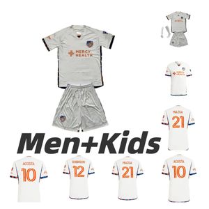 2024 2025シンシナティFCサッカージャージBoupendza Men Kids Home 24 25 Acosta Footbale Shirt Away White Robinson Miazga Maillot