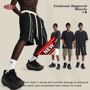 Mens Wear | 2024 Summer 380G Contrast Color Shorts American Loose Fashion Brand Sports Casual Pants for Men