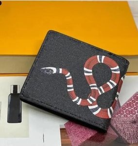 2024 Men Animal Designers Fashion Short Wallet Leather Black Snake Tiger Bee Women Luxury Purse Card Holders With Gift Box Top Quality