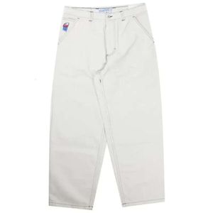 Мужские джинсы Polar Big Boy, белые, хип-хоп, с мультяшной графикой и вышивкой, мешковатые Y2k, мужские и женские широкие брюки в стиле Харадзюку с высокой талией, зима01 468