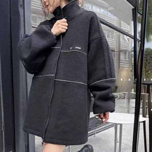 Designer High version 2024 autumnwinter product Paris B family unisex A-line double-sided wool jacketL68Y