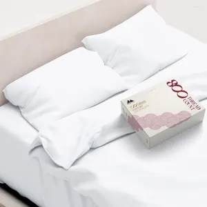 Conjuntos de cama Lençóis de algodão King Sheets - 800 TC Folha branca de 6 PCs para tamanho