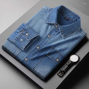Camisas casuais masculinas chegada moda suerp grande jaqueta solta camisa jeans primavera e outono plus size lxl2xl3xl 4xl 5xl 6xl 7xl 8xl