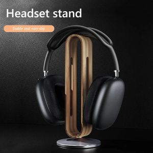 Zubehör Headset-Halter, kratzfester Ständer, Bambusholz, Aluminium, Kopfhörerhalter, Desktop-Kunst-Display, Aufbewahrungshalterung, rutschfeste Halterung