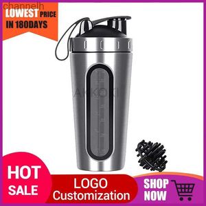 Vattenflaskor 28oz vassle protein pulver sport shaker flaska för vatten flaska gym näring mixer cup rostfritt stål extrem sport rymd cup yq240320