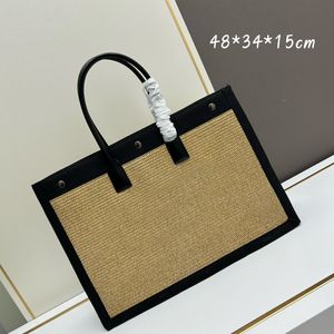 7A Designer Beach Bags Straw Handbag 48cm Leath