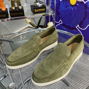 LP Flat Shoes Woman Slip On Loafers Round Toe Flat Casual Summer Walking Ladies Designer Brand Suede Sneaker Shoes Casual Moccasins Factory Dress Free Shipping