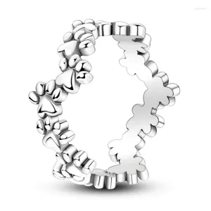 Cluster Ringe Kinderspaß S925 Sterling Silber Kreatives Haustier Niedlicher Krallenring Kleines Design Damen Partyzubehör Freundschaftsgeschenk