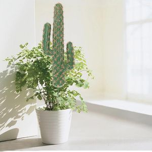 Dekorativa blommor Kaktusmodell Konstgjorda inomhusväxter Kraftad faux för inomhus sticka pärlbomull Ingen bankett