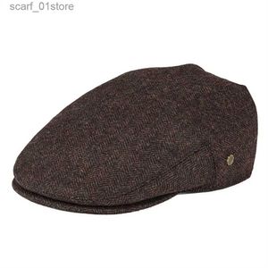 Cappelli da strillone VOBOOM tweed di lana a spina di pesce piatto C Strillone Cs Boina berretto da uomo e da donna C Cappello da pilota Kabi Cappello da golf Ivy hatC24319