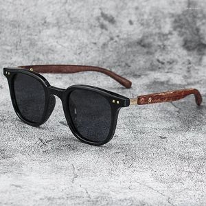 Occhiali da sole da uomo con montatura in legno vintage Occhiali da sole di marca classici Occhiali da guida con lenti di rivestimento