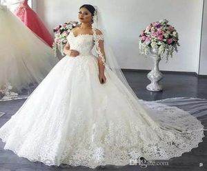 2020 novo vestido de baile de renda de luxo vestidos de casamento uma linha fora do ombro varredura trem vestidos de noiva com apliques de renda plus size casamento g3945547