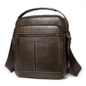 Väska vintage mäns axel för mencow läder liten messenger äkta crossbody/män väskor män handväska