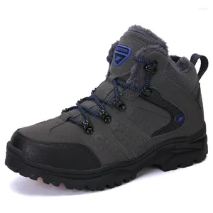 Sapatos de fitness masculinos tênis camurça pelúcia inverno caminhadas esporte botas de neve zapatillas hombre zapatos tamanho grande 36-47 venda