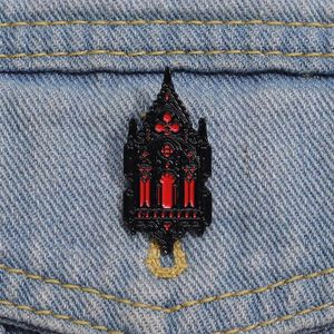 Halloween escuro horror assustador broche gótico esmalte pino crachá broches jaqueta lapela pino punk jóias acessório
