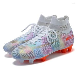 American Football Shoes Indoor Soccer Men High Top Breathable Nonslip Cleats Turf Futsal Mens Training Boots
