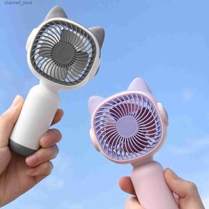 Ventiladores elétricos Handheld mini ventilador portátil USB ventilador de carregamento suporte para celular fazendo ventilador verão viagens ao ar livre mini ventilador casa dormitório escritório fanY240320