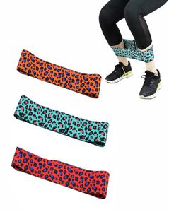 Unisex Leopard Print Yoga Squat Circle Loop Hips Resistance Bands Elastic Workout Fitness Equipment6491332