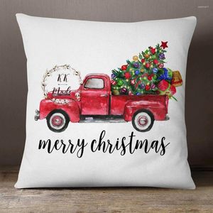 Pillow Christmas Tree Red Car Cover Xmas Holiday Home Decorative Pillows For Sofa 45X45cm