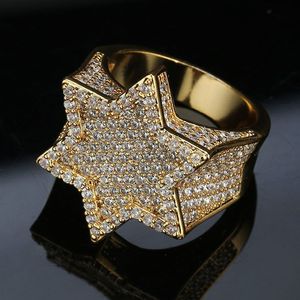 Lyxdesigner smycken Mens Rings Gold Silver Green Hip Hop smycken Bröllopsförlovningsring isad ut Bling Diamond Championship H226I