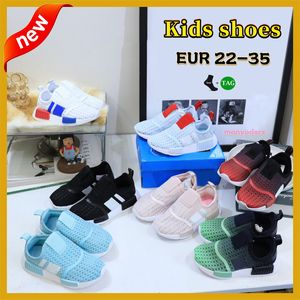 Kids NMDs 360 boy running shoes girl 360s youth kid designer sneakers black white boys sports trainers girls low flat School Outdoor infants Recreation baby shoe 22-35