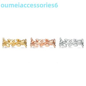 2024 jóias designer marca banda anéis s925 prata esterlina folha banhado a ouro com estilo moda multidão anel