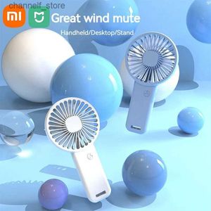 Electric Fans Mijia new fan handheld USB charging fan portable student office mini fan desktop silent cool breeze giftY240320