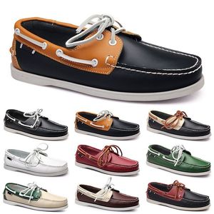 Mens Casual Shoes Black Leisures Silvers Taupe DLives Brown Grey Red Green Walking Low Soft Multis Leather Men Sneakers Outdoor Trainers Boat Shoes Breathable AA090