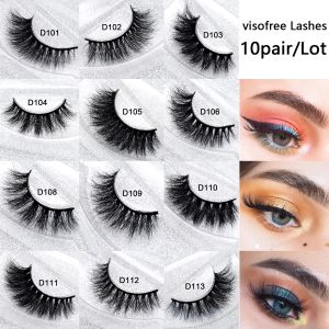 Eyelashes 10pairs Visofree Mink Lashes 3D Mink False Eyelash Wholesale Natural Lashes Dramatic Eyelashes Handmade Full Strip Lashes Makeup