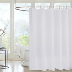 Shower Curtains Solid With Polyester 12 Hooks Curtain Bathroom Products