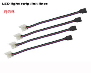 RGB LED Strip light connectors 10mm 4PIN No soldering Cable PCB Board Wire to 4 Pin Female Adapter for SMD 3528 50501342846