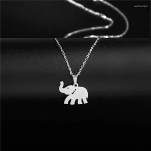 Pendant Necklaces Stainless Steel Necklace For Women Lover's Origami Elephant Gothic Jewelry Collares De Moda