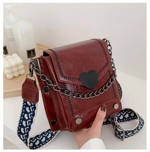 Umhängetaschen Frauen Pu-leder Kleine Umhängetasche Breiten Riemen Mode One-schulter Platz Handy Kette Handtasche Damen