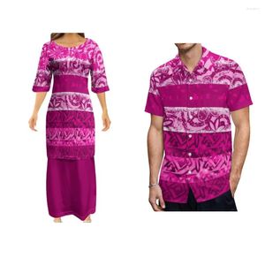Vestidos de festa Puletasi vestido feminino camisa masculina casal conjunto personalizado verão maxi saia dupla plissada casual solta alta qualidade